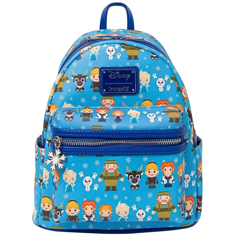 Loungefly Disney Frozen Chibi Mini Backpack Elsa Anna Olaf Bag AOP Vegan Leather